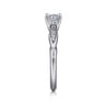 Quinn - 14K White Gold Round Diamond Channel Set Engagement Ring - 0.09 ct