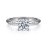 Quinn - 14K White Gold Round Diamond Engagement Ring - 0.09 ct