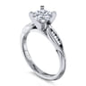 Quinn - 14K White Gold Round Diamond Engagement Ring - 0.09 ct