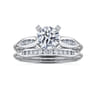 Quinn - 14K White Gold Round Diamond Engagement Ring - 0.09 ct