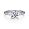 Quinn - 14K White Gold Round Diamond Engagement Ring - 0.1 ct