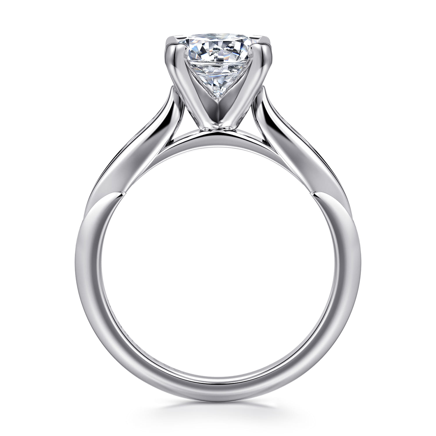 Quinn - 14K White Gold Round Diamond Engagement Ring - 0.1 ct - Shot 2