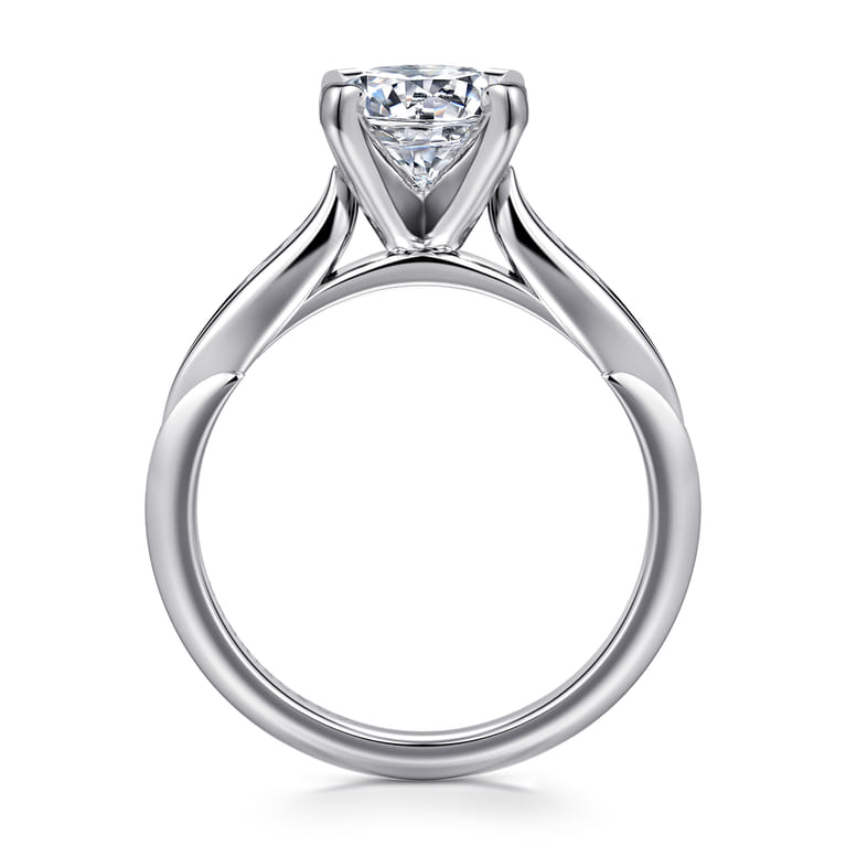 Quinn - 14K White Gold Round Diamond Engagement Ring - 0.1 ct - Shot 2