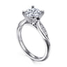 Quinn - 14K White Gold Round Diamond Engagement Ring - 0.1 ct