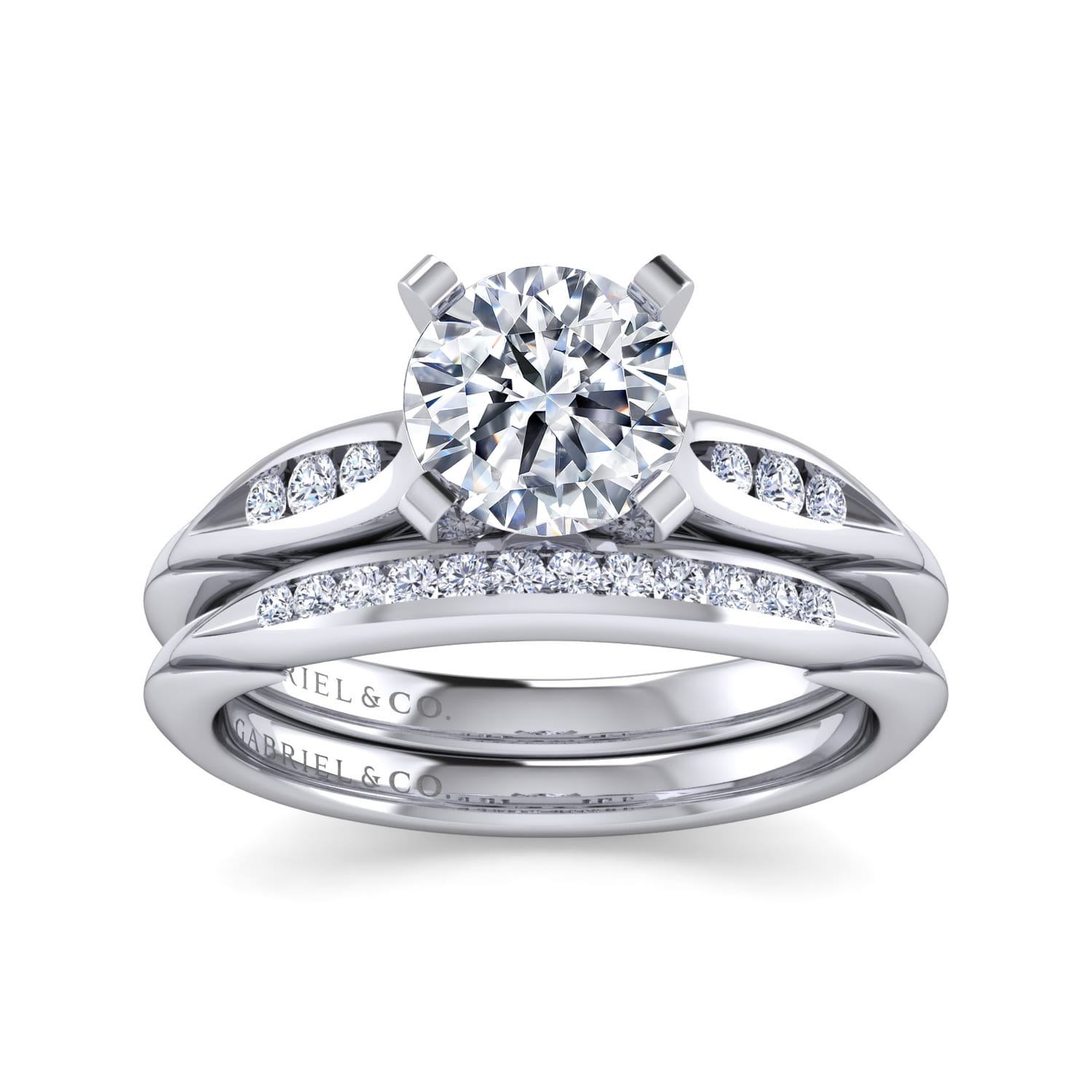 Quinn - 14K White Gold Round Diamond Engagement Ring - 0.1 ct - Shot 4
