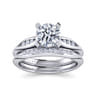 Quinn - 14K White Gold Round Diamond Engagement Ring - 0.1 ct