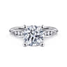 Quinn - 14K White Gold Round Diamond Channel Set Engagement Ring - 0.1 ct