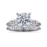 Quinn - 14K White Gold Round Diamond Channel Set Engagement Ring - 0.1 ct