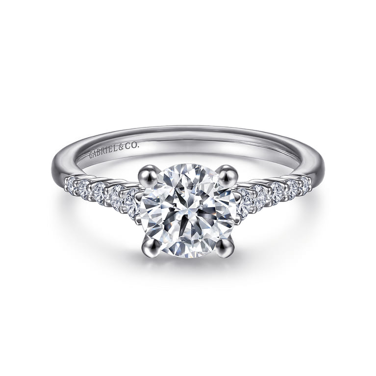 Reed - 14K White Gold Round Diamond Engagement Ring - 0.25 ct - Shot 1
