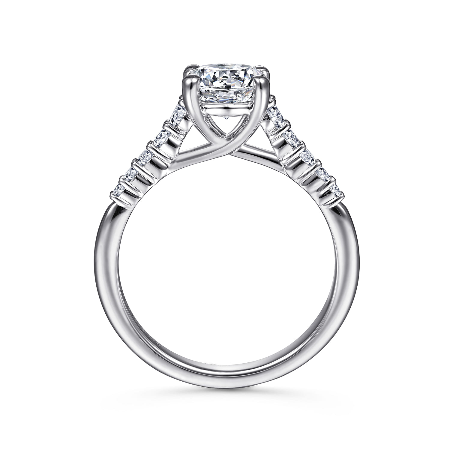 Reed - 14K White Gold Round Diamond Engagement Ring - 0.25 ct - Shot 2