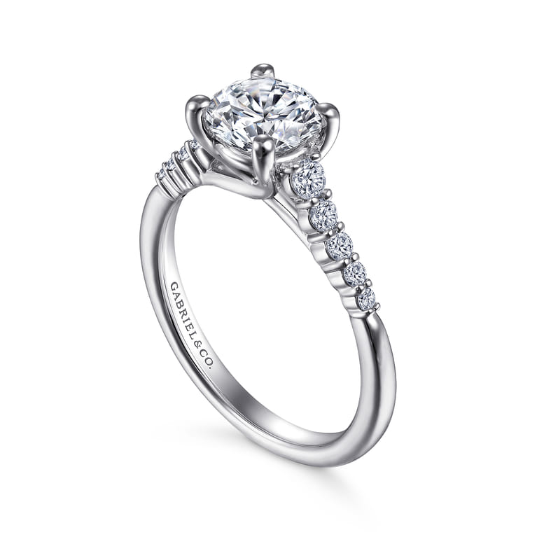 Reed - 14K White Gold Round Diamond Engagement Ring - 0.25 ct - Shot 3