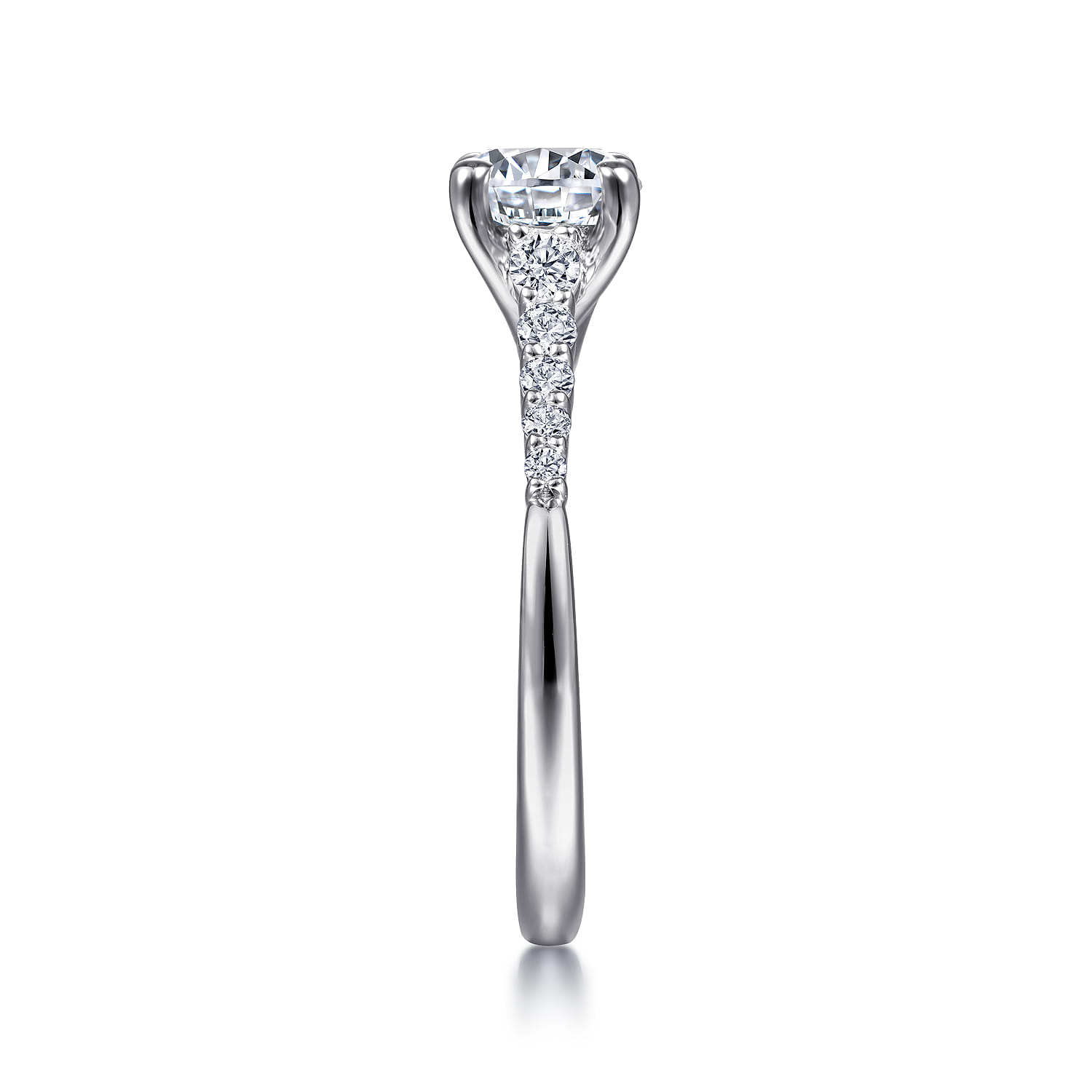 Reed - 14K White Gold Round Diamond Engagement Ring - 0.25 ct - Shot 5