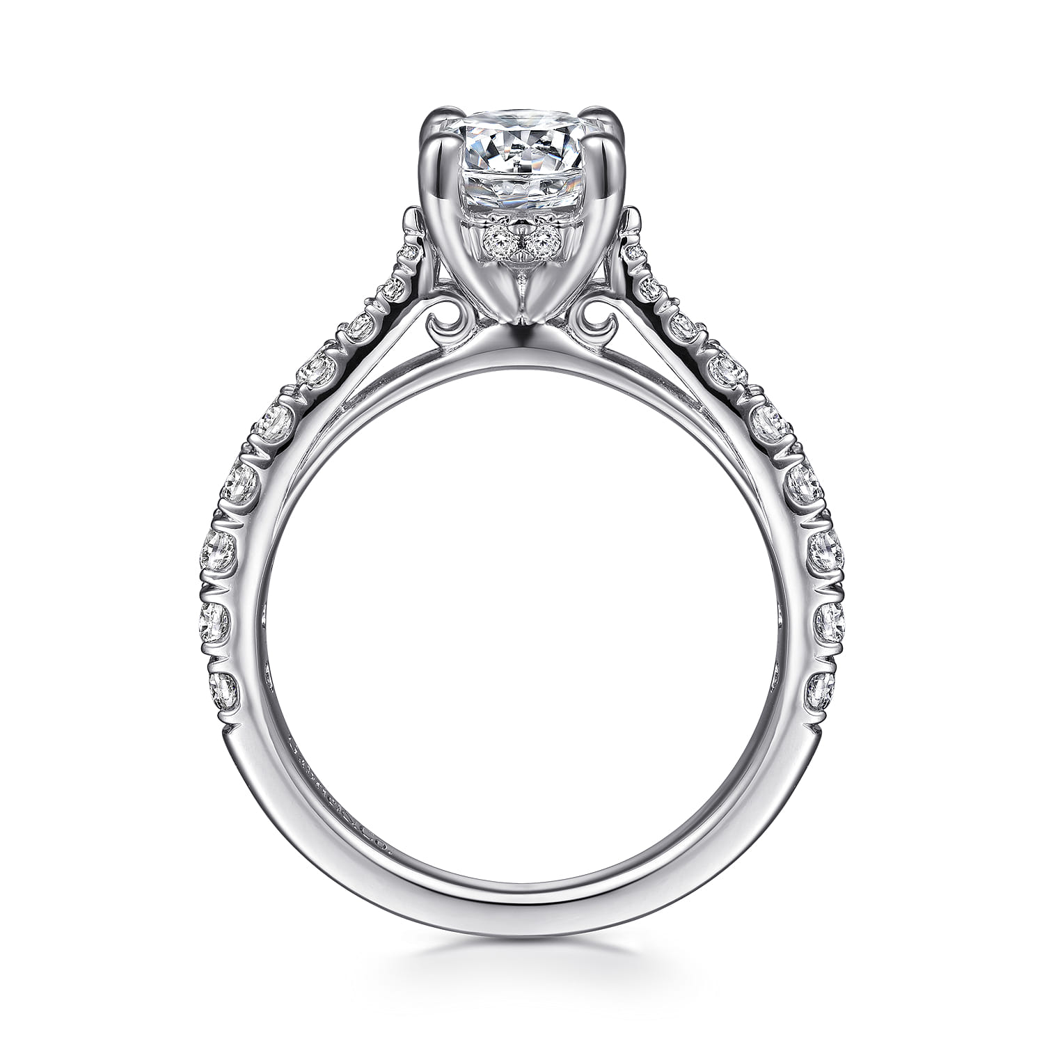 Avery - 14K White Gold Round Diamond Engagement Ring - 0.51 ct - Shot 2