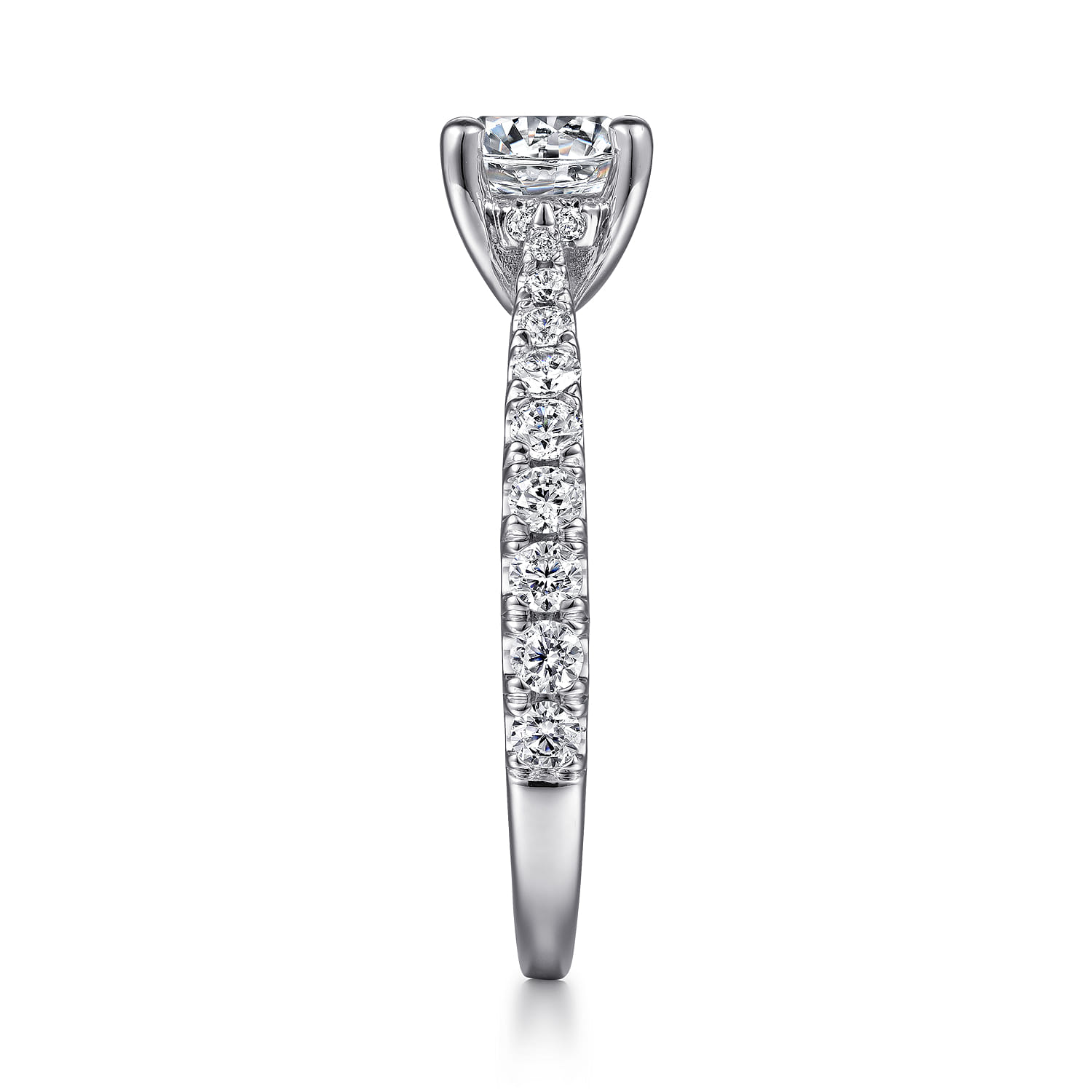 Avery - 14K White Gold Round Diamond Engagement Ring - 0.51 ct - Shot 5