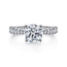 Avery - 14K White Gold Round Diamond Engagement Ring - 0.82 ct