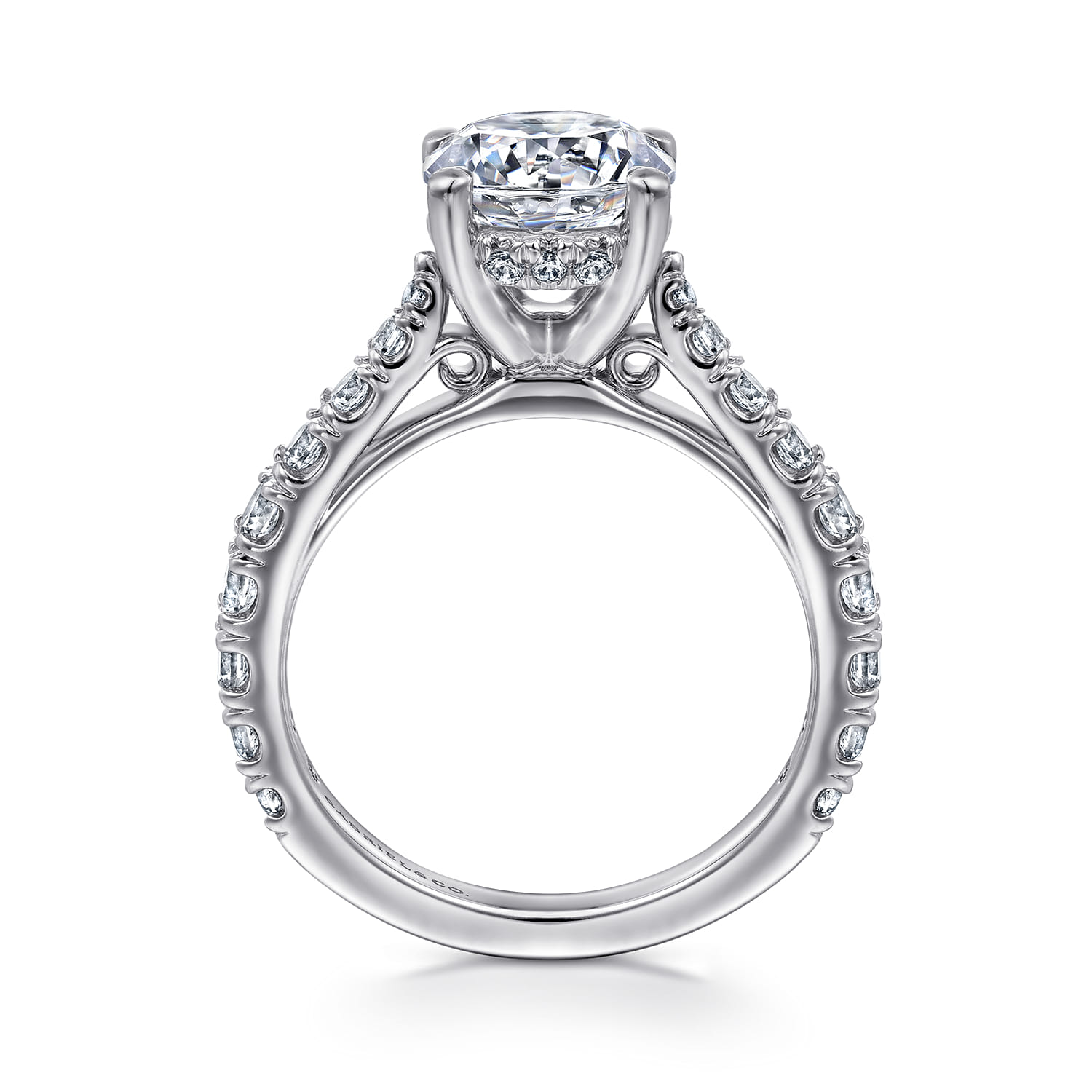 Avery - 14K White Gold Round Diamond Engagement Ring - 0.82 ct - Shot 2