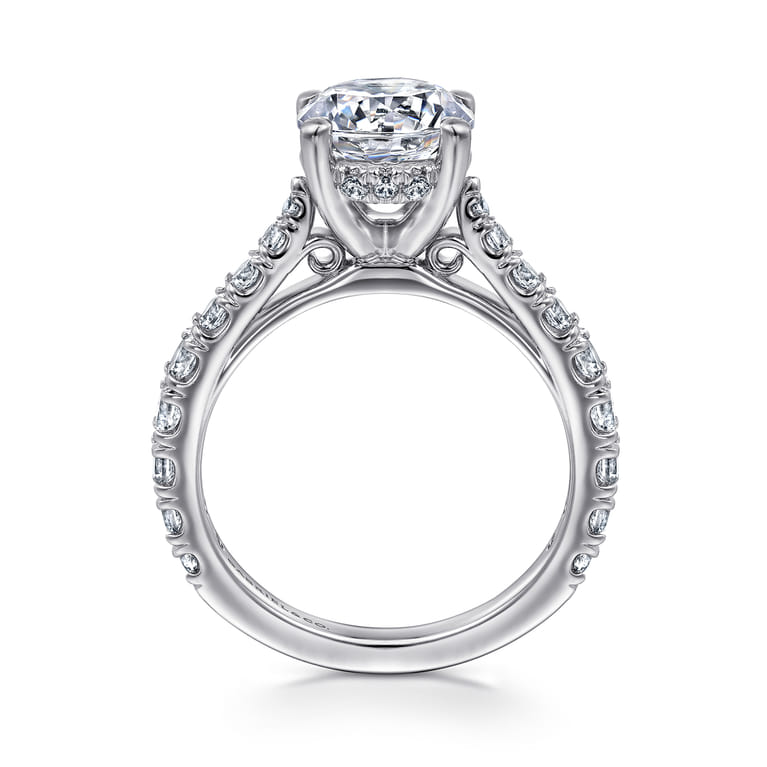 Avery - 14K White Gold Round Diamond Engagement Ring - 0.82 ct - Shot 2