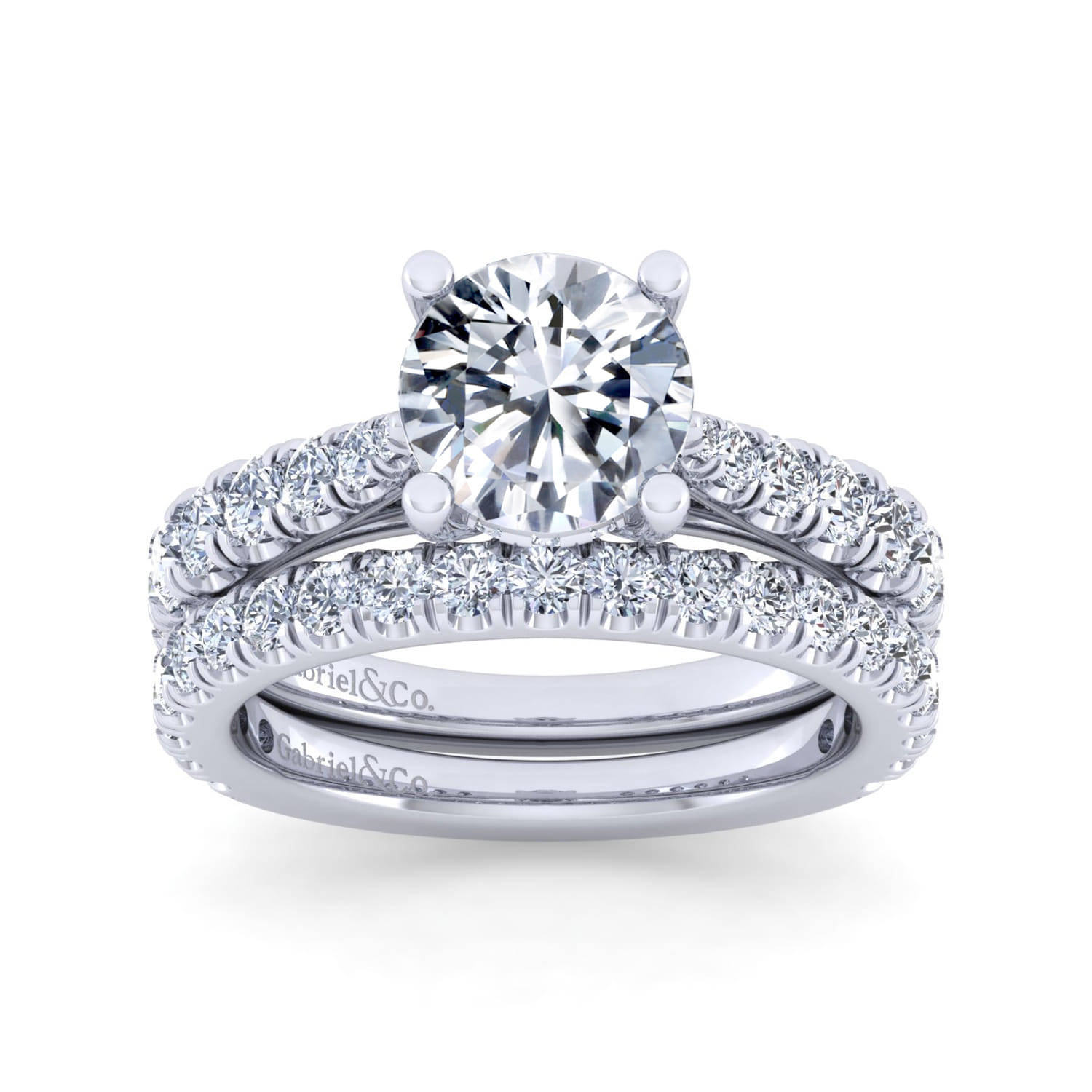 Avery - 14K White Gold Round Diamond Engagement Ring - 0.82 ct - Shot 4