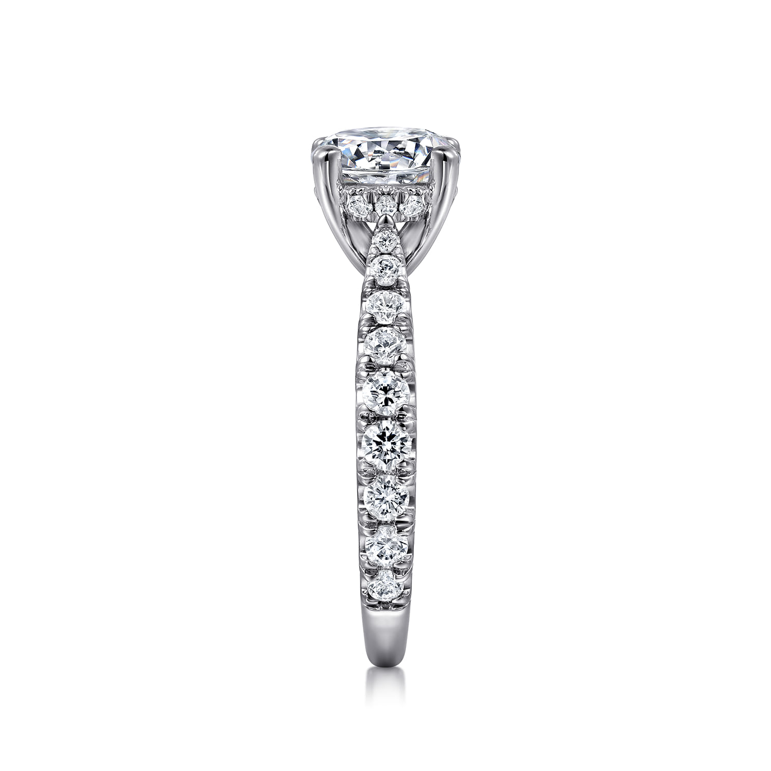Avery - 14K White Gold Round Diamond Engagement Ring - 0.82 ct - Shot 5