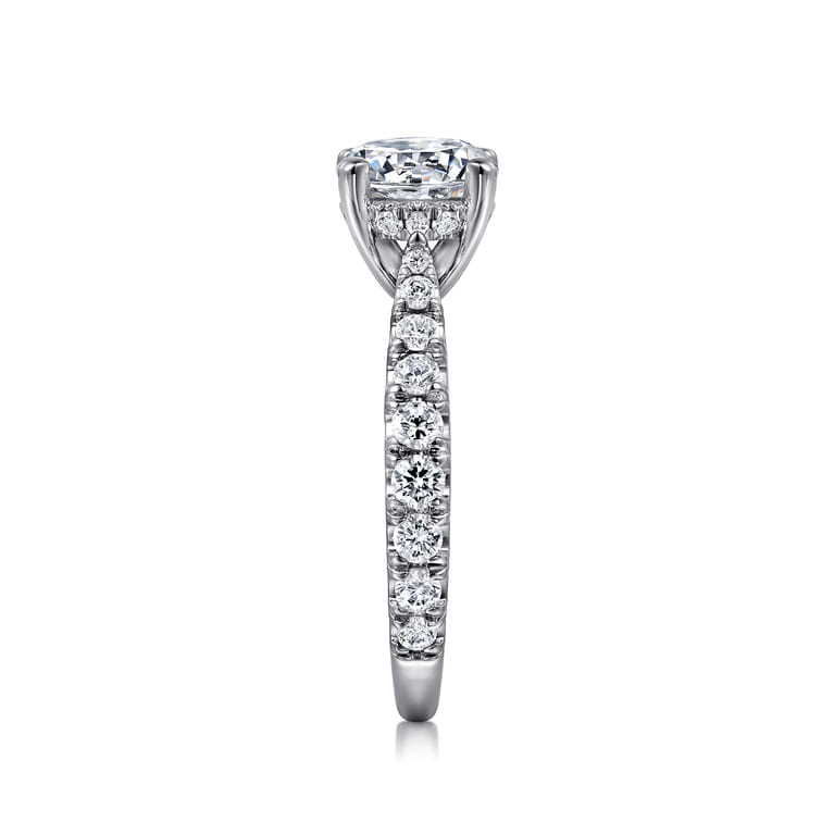 Avery - 14K White Gold Round Diamond Engagement Ring - 0.82 ct - Shot 5