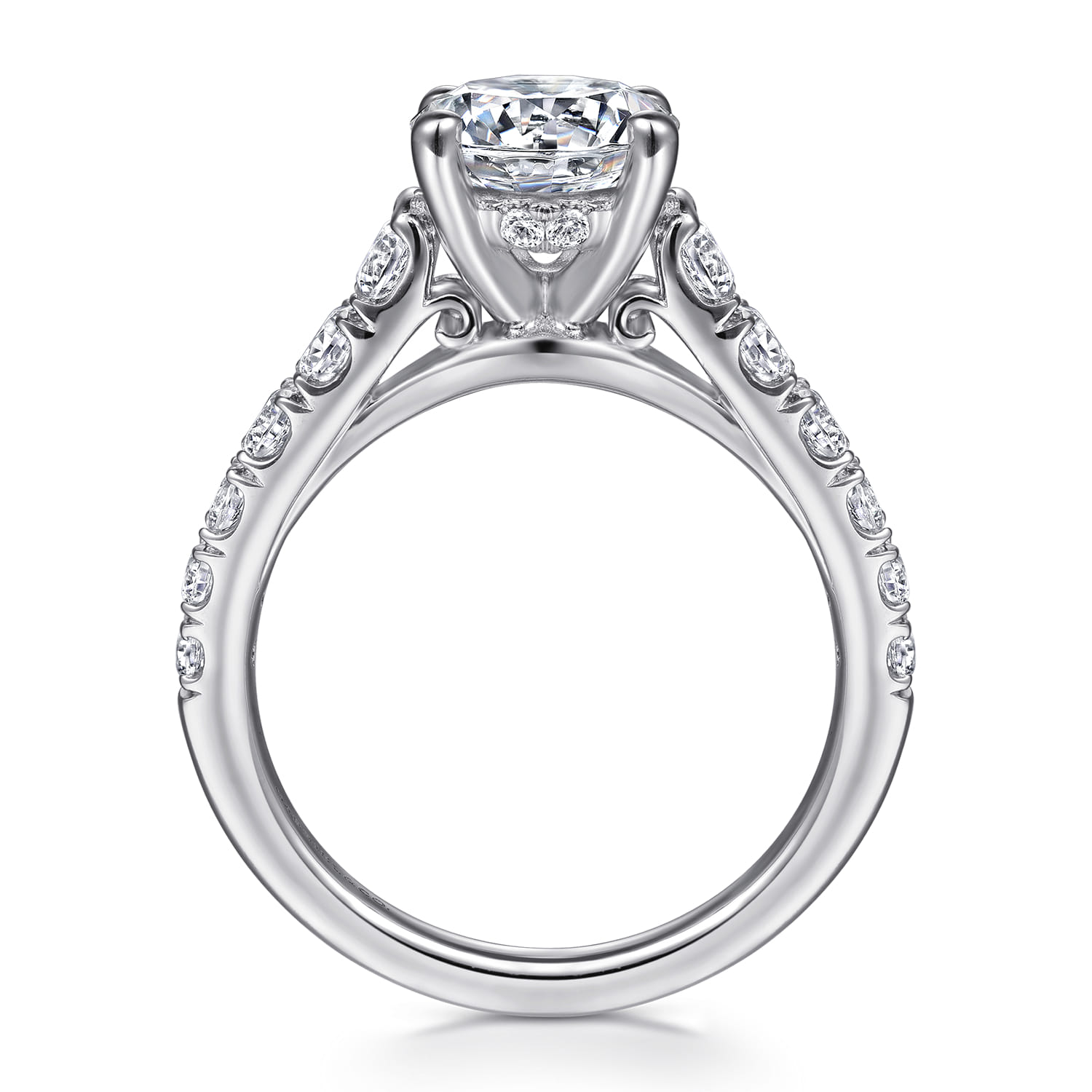 Piper - 14K White Gold Round Diamond Engagement Ring - 0.76 ct - Shot 2