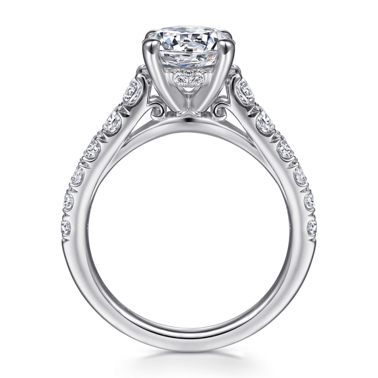 Piper - 14K White Gold Round Diamond Engagement Ring - 0.76 ct - Shot 2