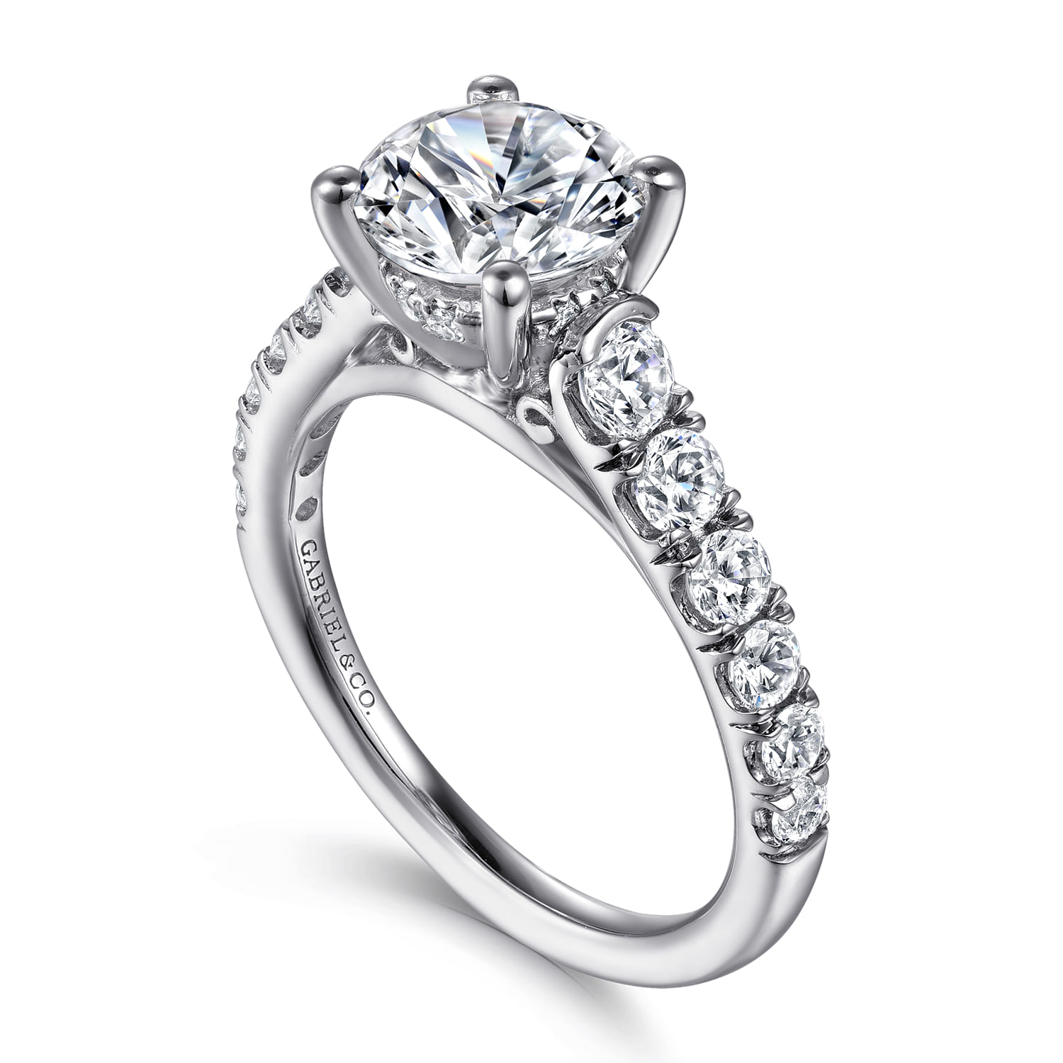 Piper - 14K White Gold Round Diamond Engagement Ring - 0.76 ct - Shot 3