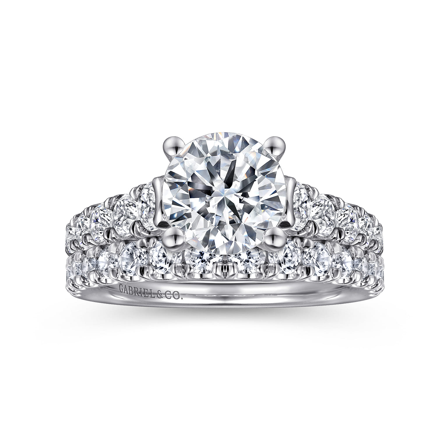 Piper - 14K White Gold Round Diamond Engagement Ring - 0.76 ct - Shot 4
