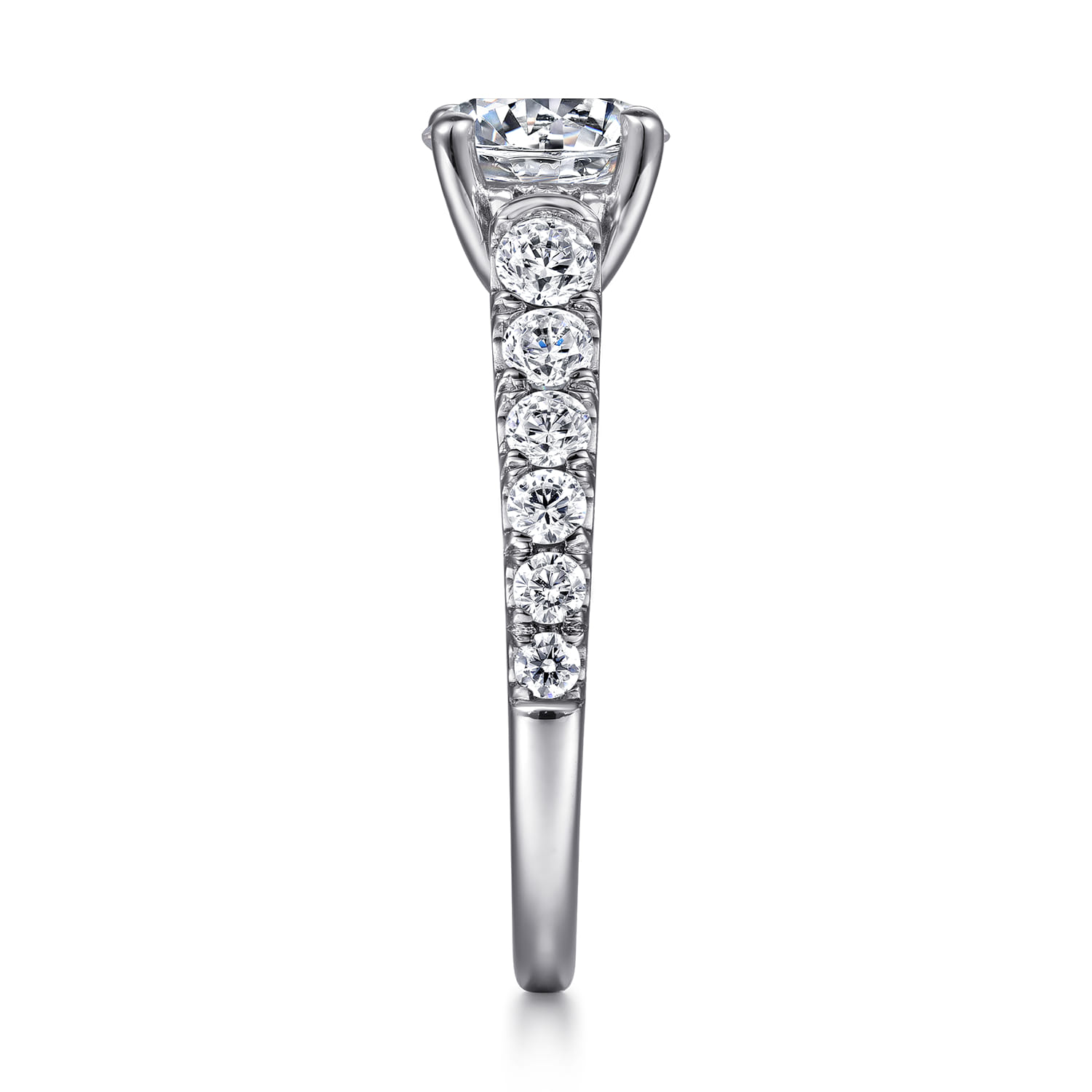 Piper - 14K White Gold Round Diamond Engagement Ring - 0.76 ct - Shot 5