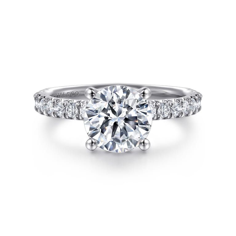 Amira - 14K White Gold Round Diamond Engagement Ring - 0.52 ct - Shot 1