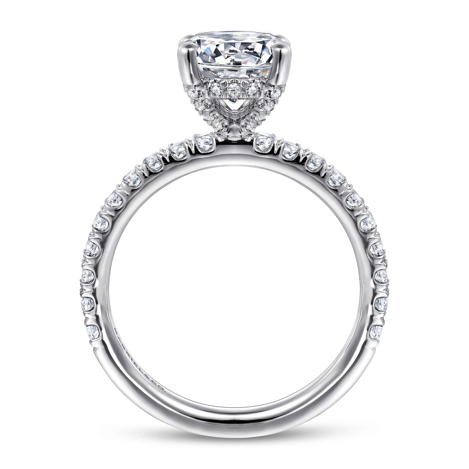 Amira - 14K White Gold Round Diamond Engagement Ring - 0.52 ct - Shot 2