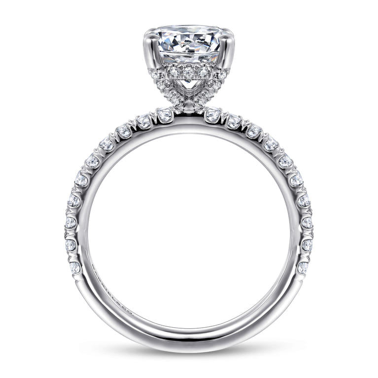 Amira - 14K White Gold Round Diamond Engagement Ring - 0.52 ct - Shot 2