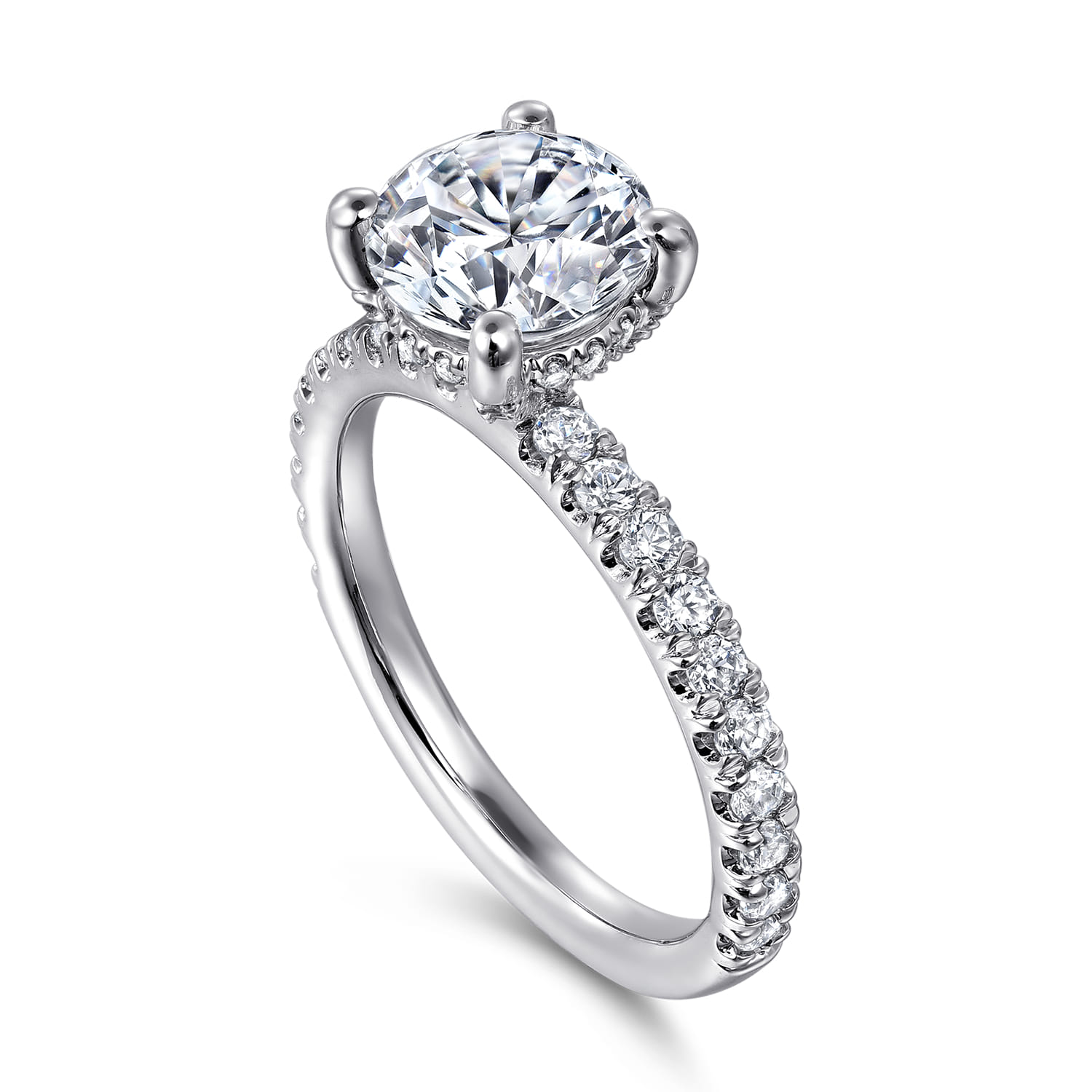 Amira - 14K White Gold Round Diamond Engagement Ring - 0.52 ct - Shot 3