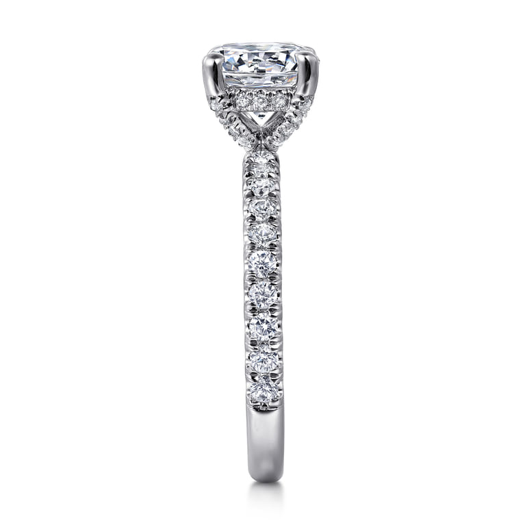 Amira - 14K White Gold Round Diamond Engagement Ring - 0.52 ct - Shot 5