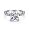 Amira - 14K White Gold Round Diamond Engagement Ring - 0.52 ct