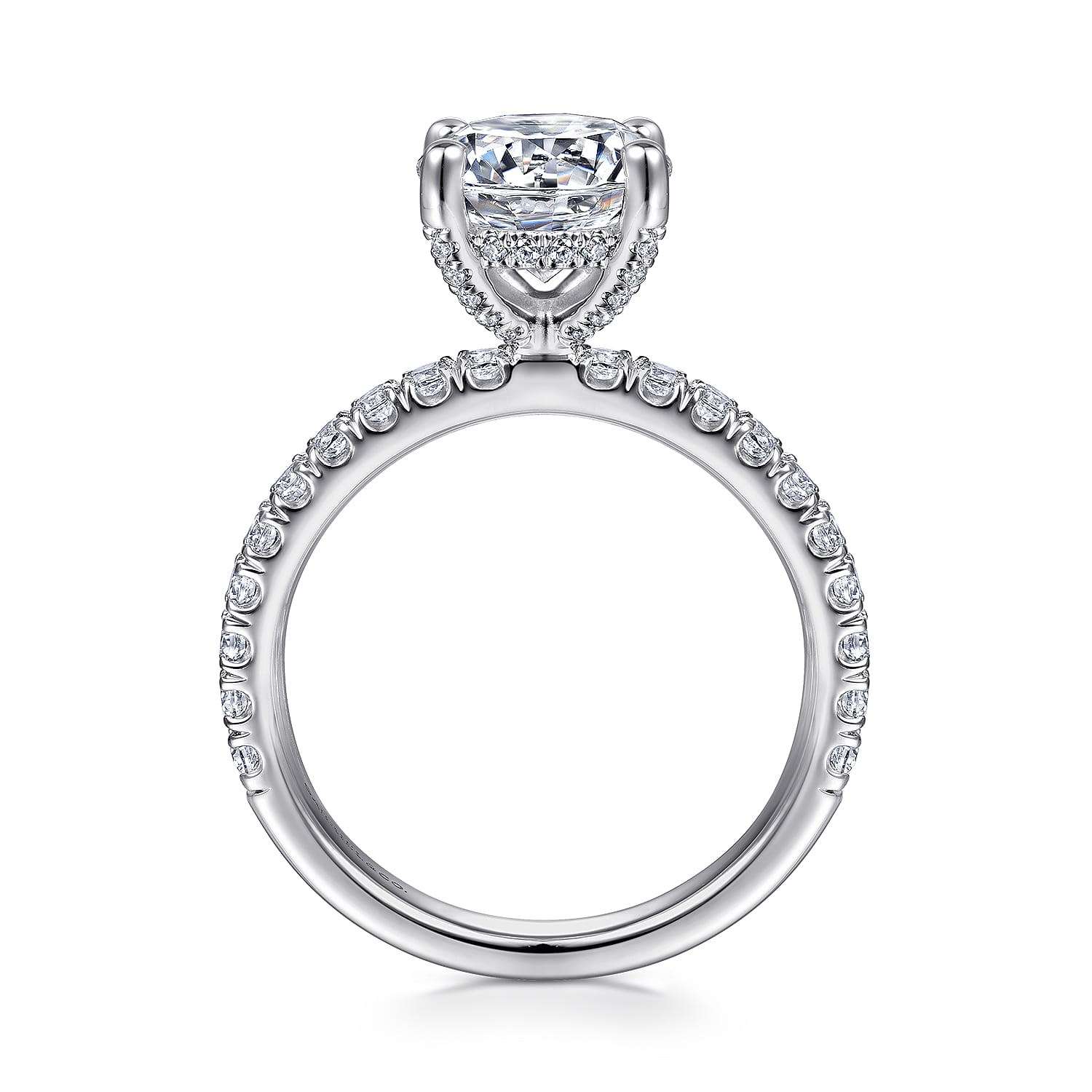 Amira - 14K White Gold Round Diamond Engagement Ring - 0.52 ct - Shot 2
