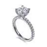 Amira - 14K White Gold Round Diamond Engagement Ring - 0.52 ct