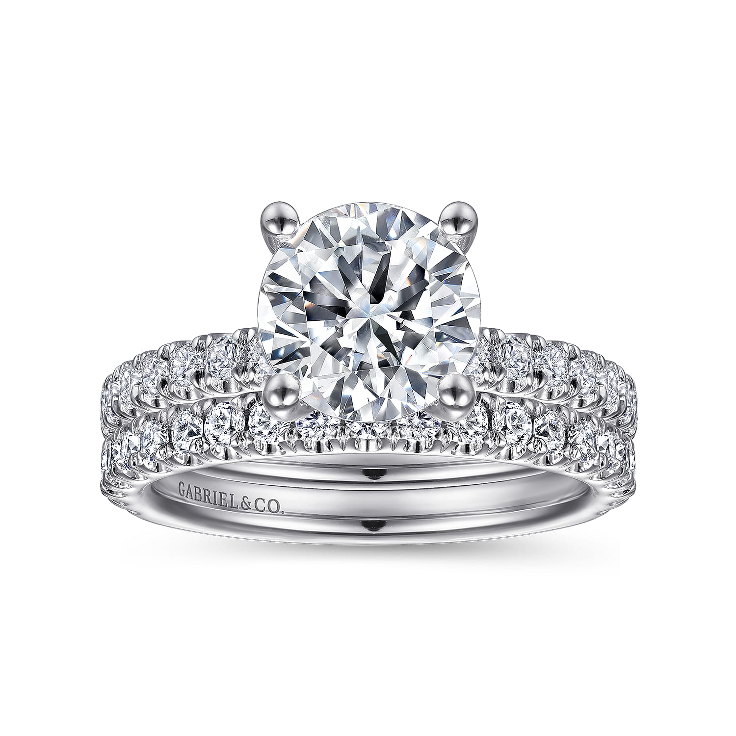 Amira - 14K White Gold Round Diamond Engagement Ring - 0.52 ct - Shot 4