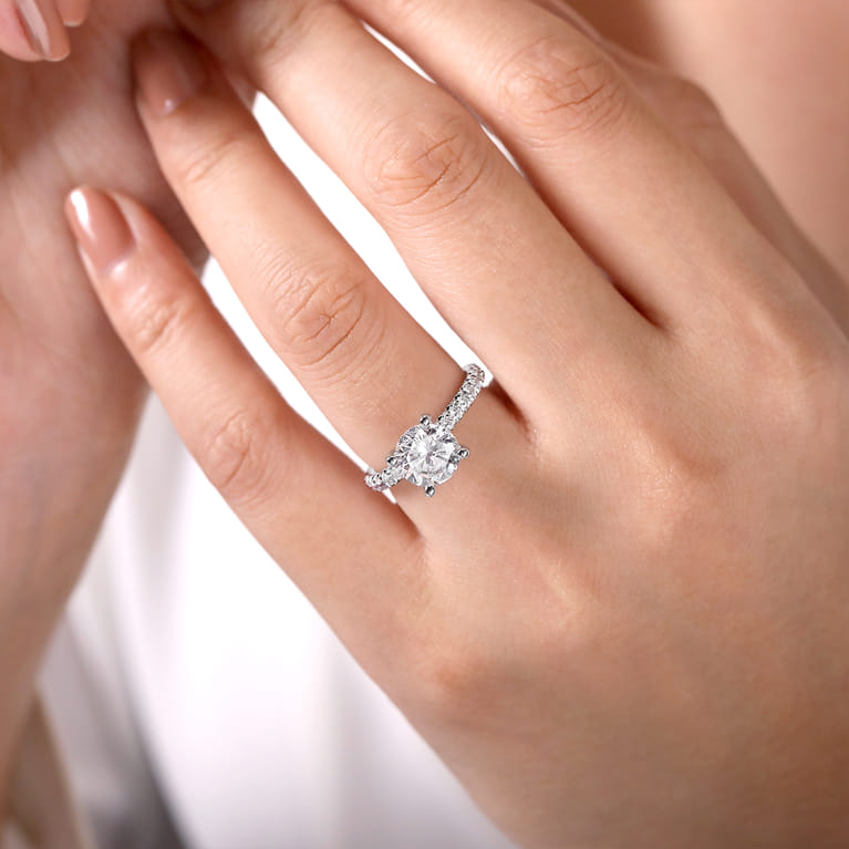 Amira - 14K White Gold Round Diamond Engagement Ring - 0.52 ct - Shot 6