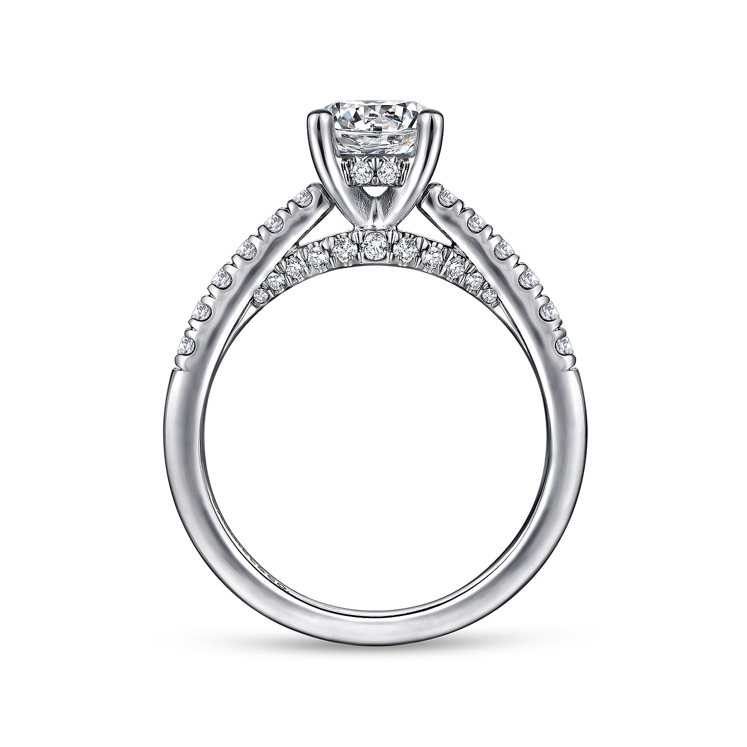 Jones - 14K White Gold Round Diamond Engagement Ring - 0.4 ct - Shot 2