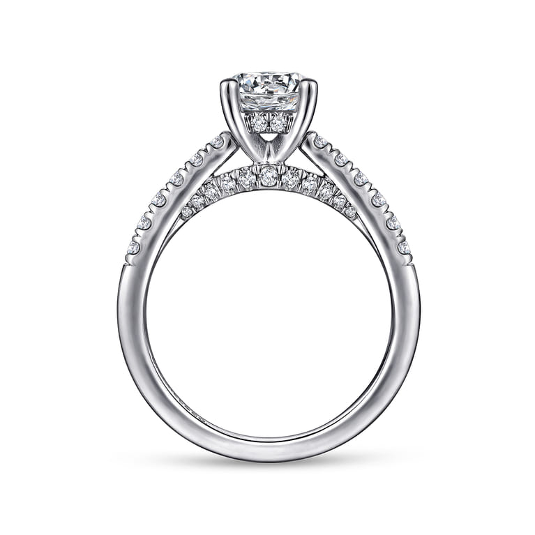 Jones - 14K White Gold Round Diamond Engagement Ring - 0.4 ct - Shot 2