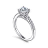 Jones - 14K White Gold Round Diamond Engagement Ring - 0.4 ct