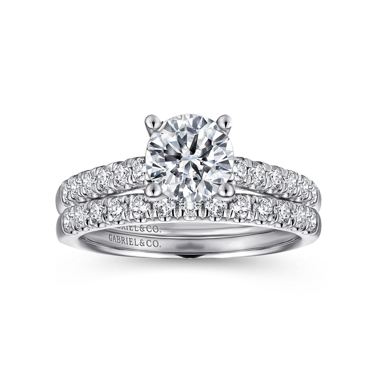 Jones - 14K White Gold Round Diamond Engagement Ring - 0.4 ct - Shot 4