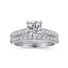 Jones - 14K White Gold Round Diamond Engagement Ring - 0.4 ct