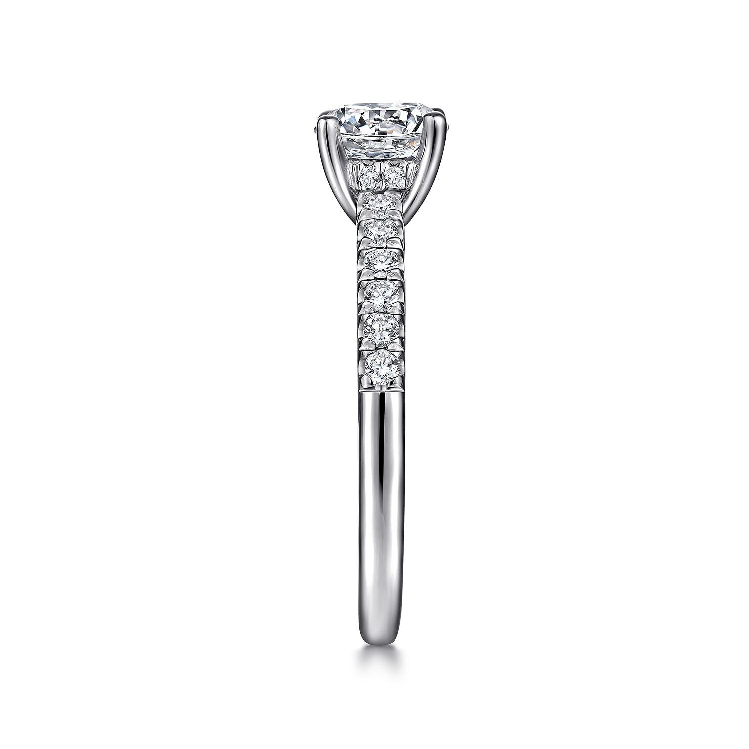 Jones - 14K White Gold Round Diamond Engagement Ring - 0.4 ct - Shot 5