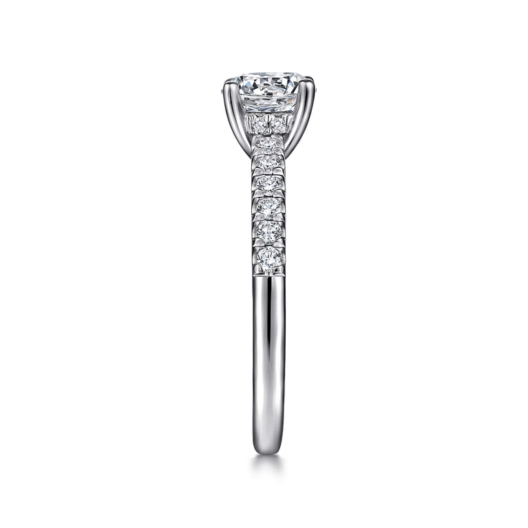 Jones - 14K White Gold Round Diamond Engagement Ring - 0.4 ct - Shot 5
