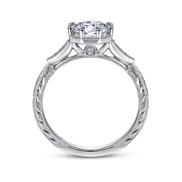 Sanna - 14K White Gold Round Diamond Engagement Ring - 0.09 ct - Shot 2