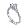 Sanna - 14K White Gold Round Diamond Engagement Ring - 0.09 ct