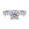 Brosnan - 14K White Gold Round Diamond Engagement Ring - 1.1 ct