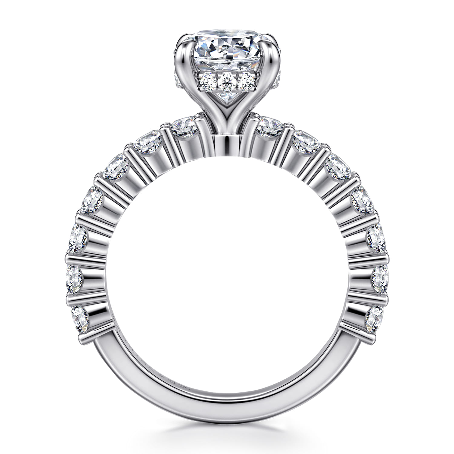 Brosnan - 14K White Gold Round Diamond Engagement Ring - 1.1 ct - Shot 2